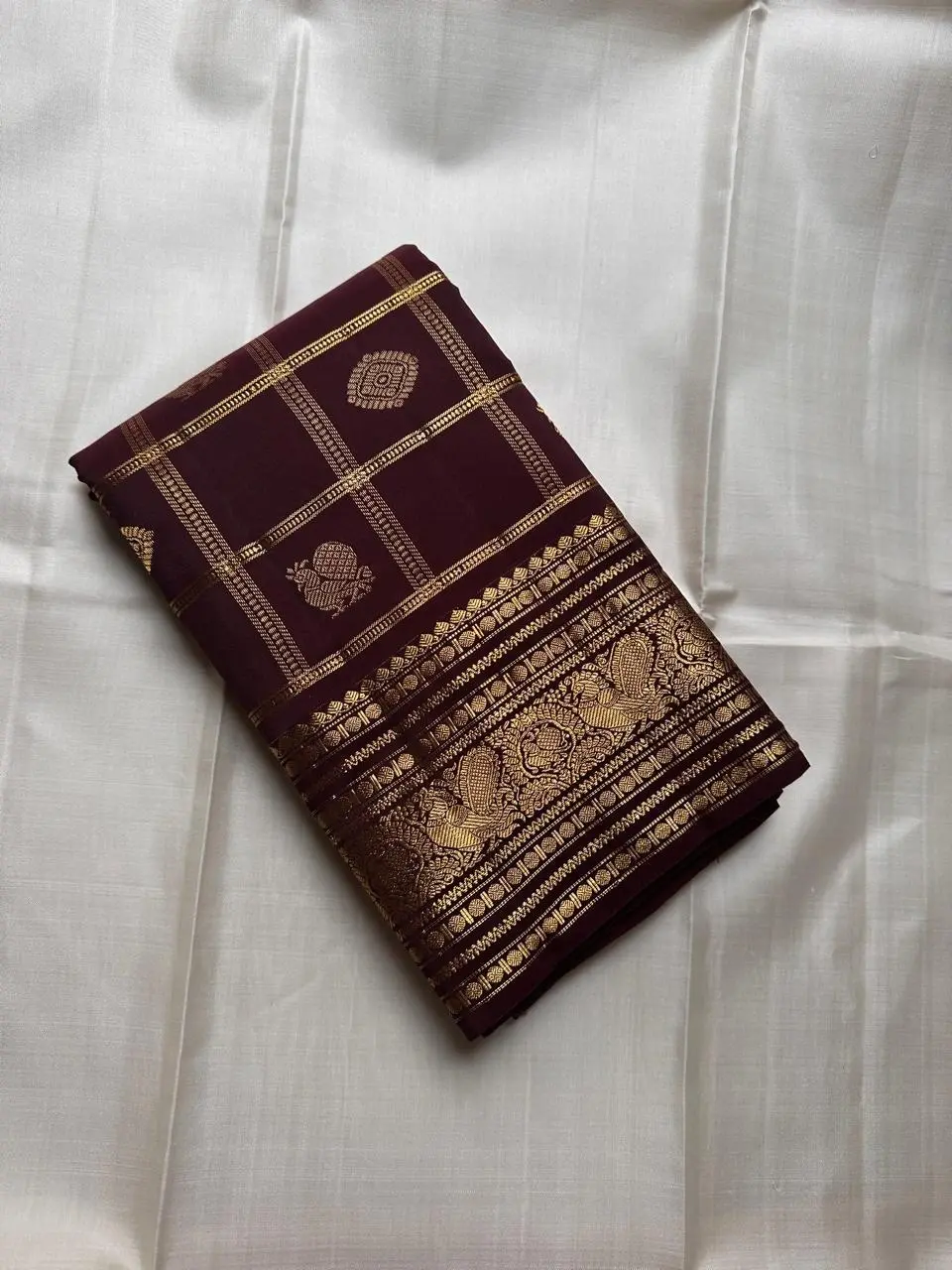 Deep Brown Kanchi Light Weight Silk Saree
